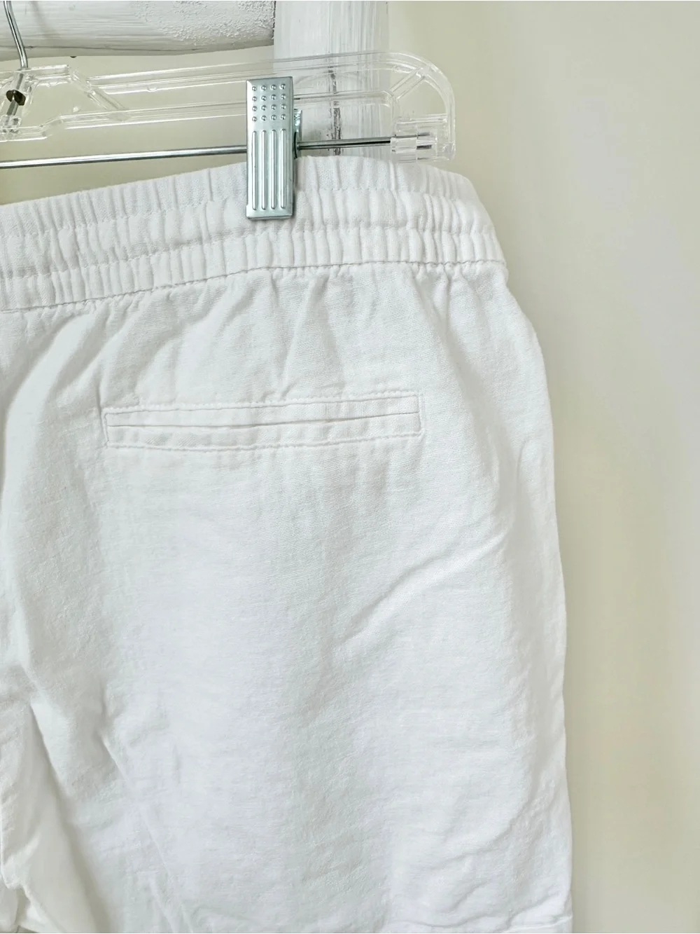 Old Navy White Drawstring Linen Blend 4” Shorts Size Large
